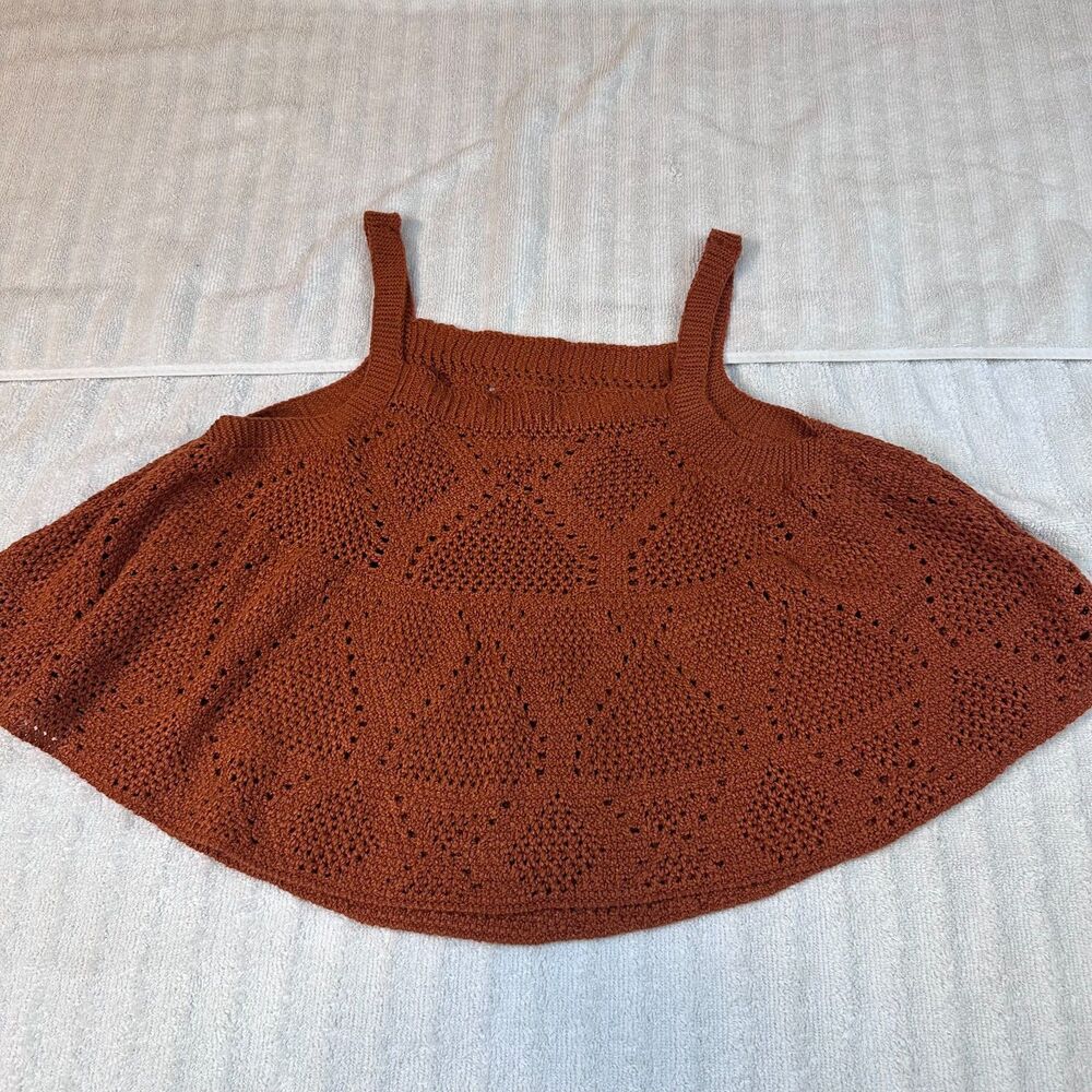 Crochet Tank Top Toddler/Girl Rust Brown Boho Layering Fall